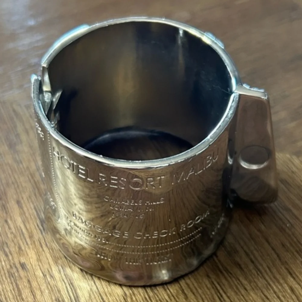 Zara silver tone plaque cuff bracelet with text